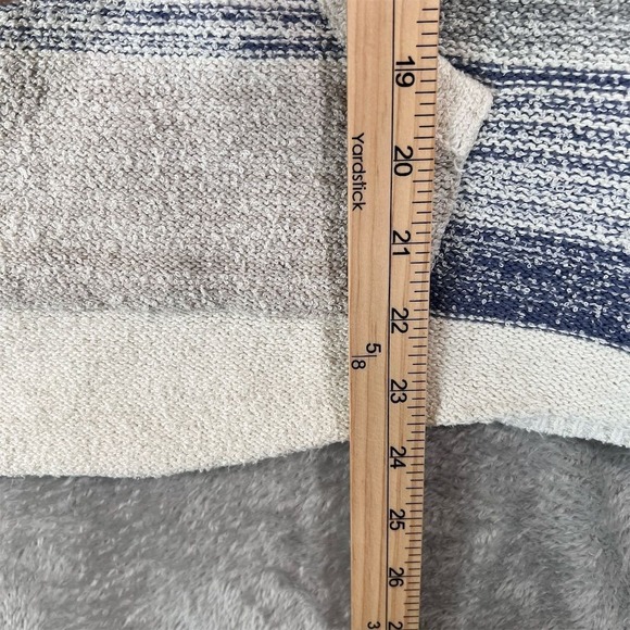 Lira Pullover Hoodie Womens Large Blue Striped Beach‎ Baja V-Neck Poncho - Picture 5 of 8